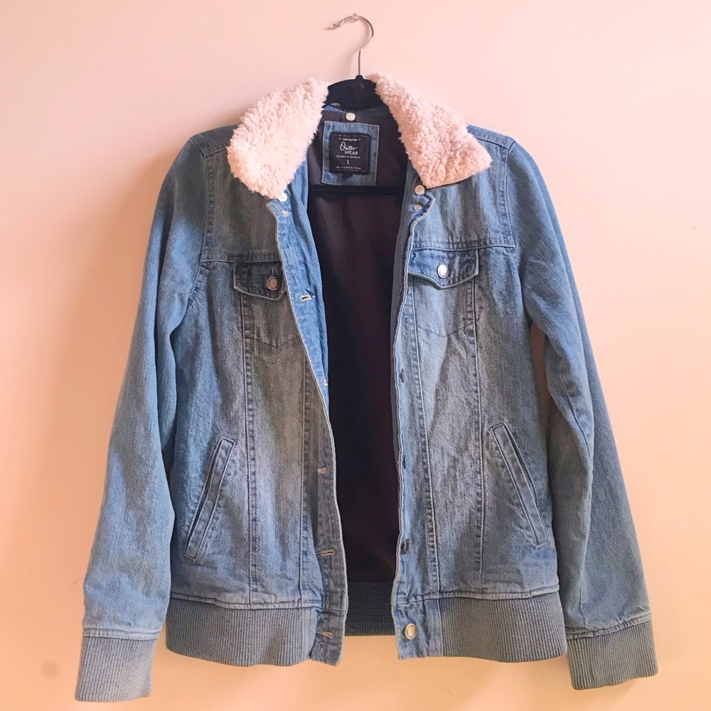 COTTON ON Sherpa Collar Denim Jacket